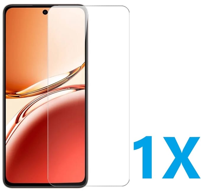 Screenprotector Glas - Tempered Glass Screen Protector Geschikt voor: Oppo Reno 12 - 1x