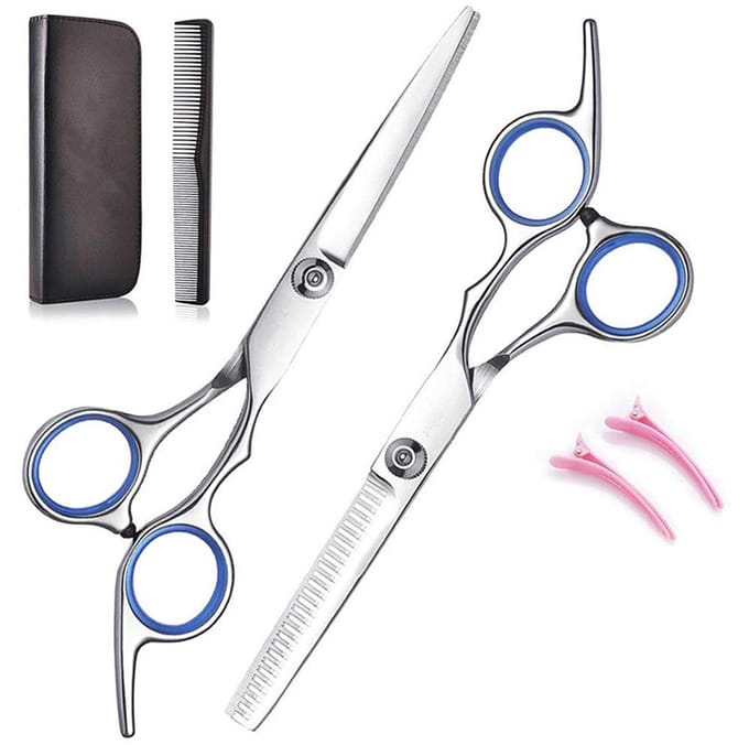 Kappersset met 2 scharen, kam en haarclips 6-delig