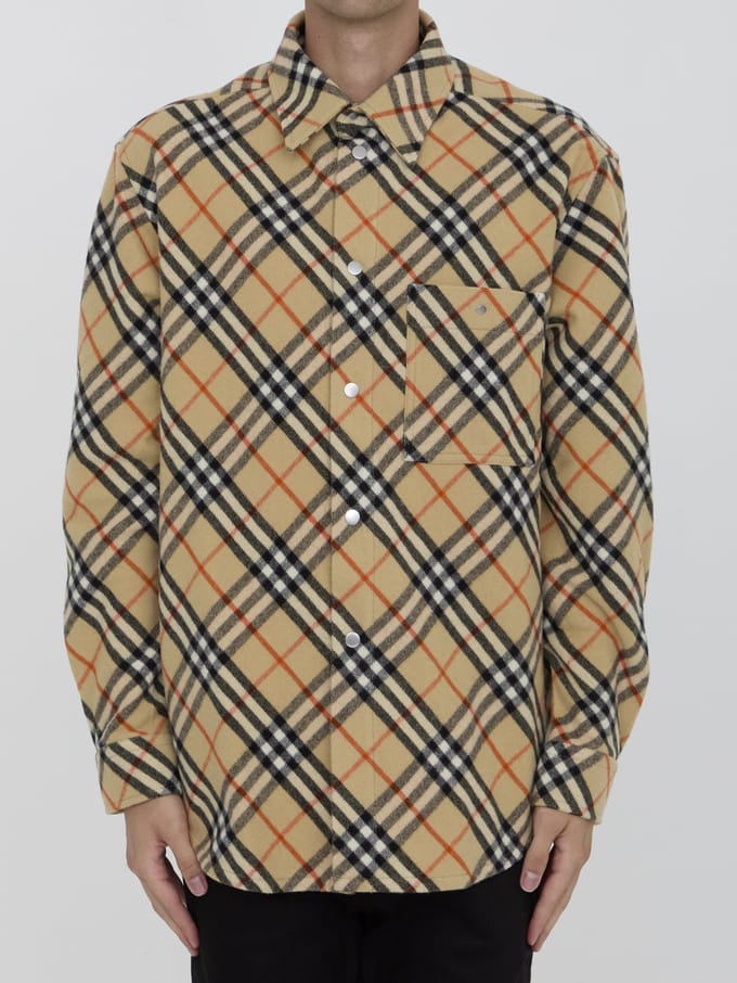 Geruite wollen shirt