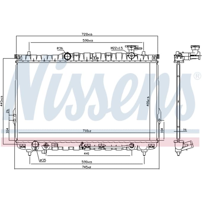 Radiator, motorkoeling NISSENS 67030
