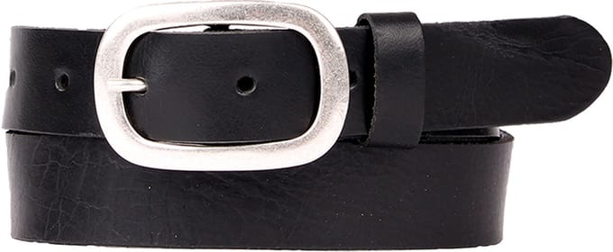 Petrol Industries Riem Dames - Broekriem - Verstelbaar - Leer - Zwart - 85 cm - S