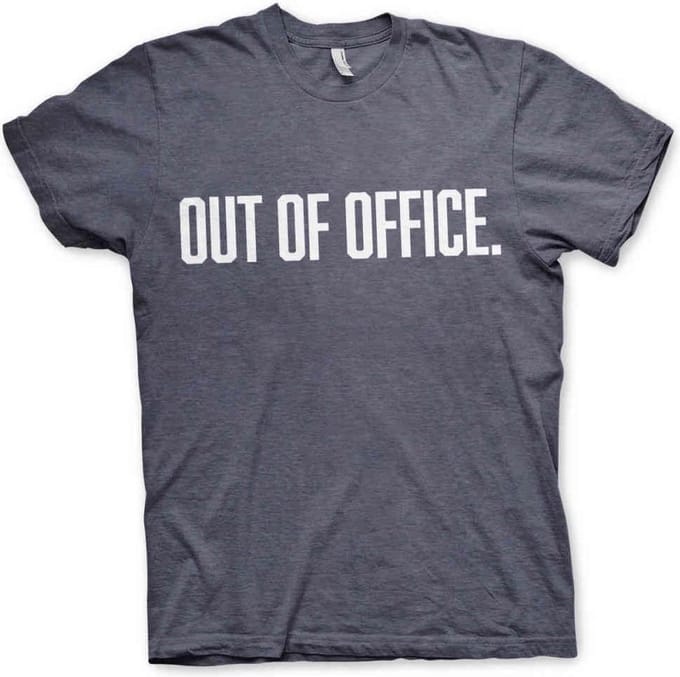 Heren Fun Tshirt -S- OUT OF OFFICE Blauw