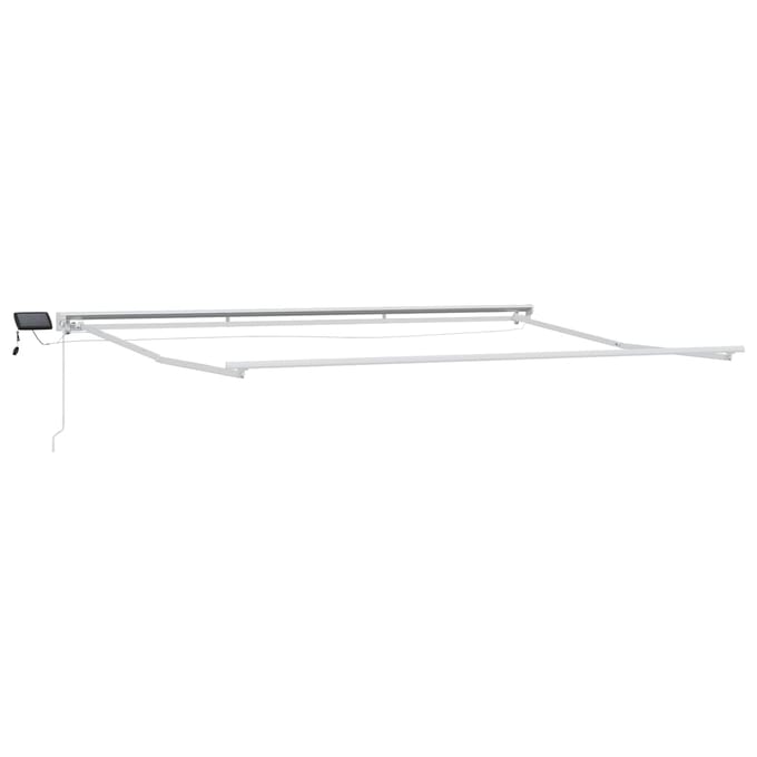vidaXL - Manual - Awning - Frame - with - Solar - LED - 5 - x - 3,5 - m - Wit