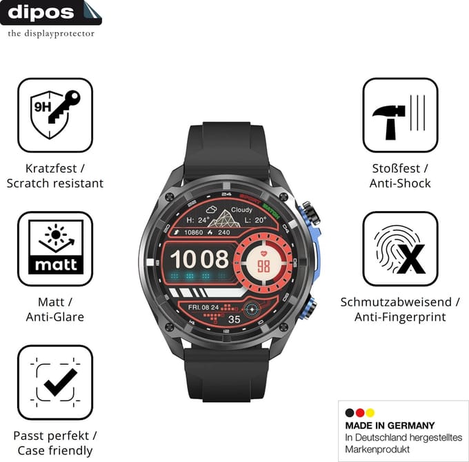 dipos – 2x Matte Pantserfolie geschikt voor DTNO.1 DTG1 | 9H Screenprotector