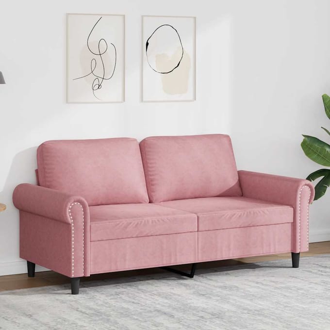 vidaXL - Tweezitsbank - 140 - cm - fluweel - roze