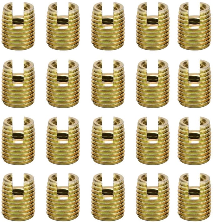 Dailygoods- Draadinsert Groot Contactoppervlak - Zelftappende Inserts - Koolstofstaal - M2/M3/M4/M5/M6/M8/M10/M12 - 20 Stuks - Sterke Spanning Draagcapaciteit - Draadinzet