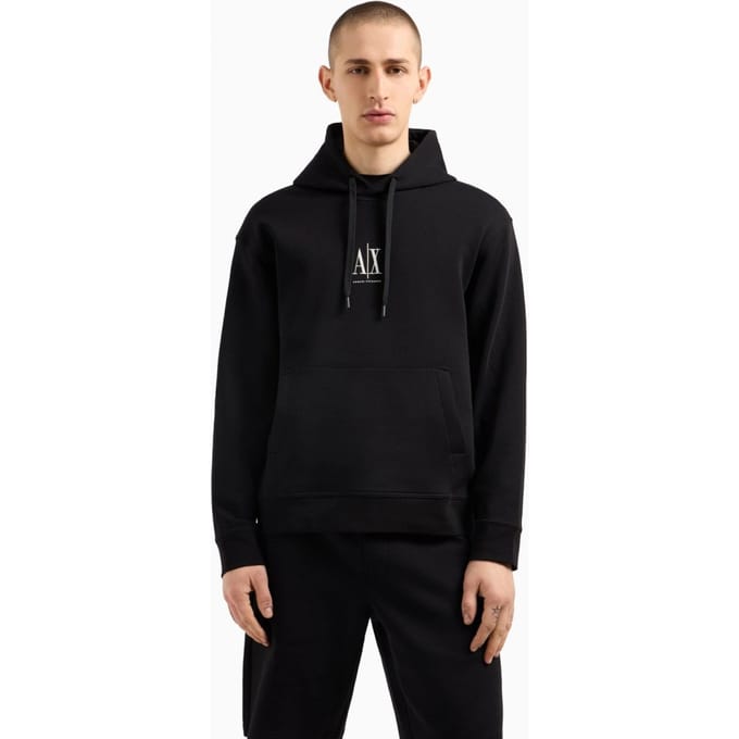 Armani Exchange Heren Geborduurd A|X Centraal Logo Pullover Hoodie