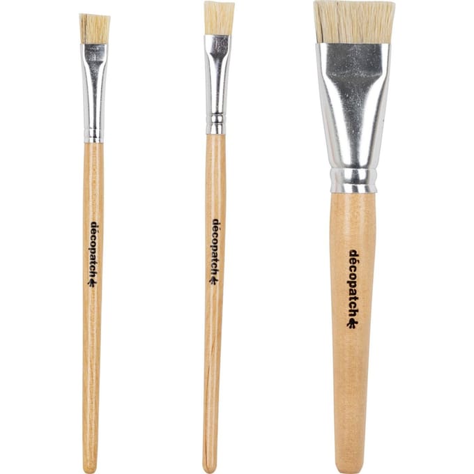 Décopatch kwasten met natuurharen, set van 3