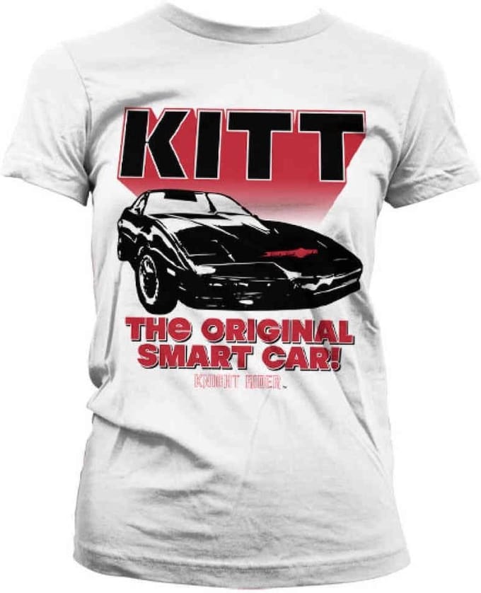 Knight Rider Dames Tshirt -S- KITT The Original Smart Car Wit