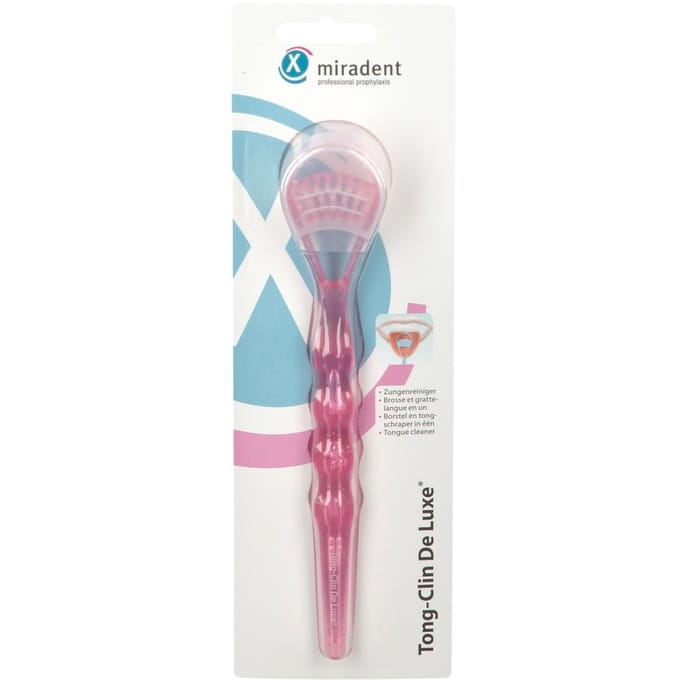 MIRADENT TONGSCHRAPER DELUXE ROZE 1 ST