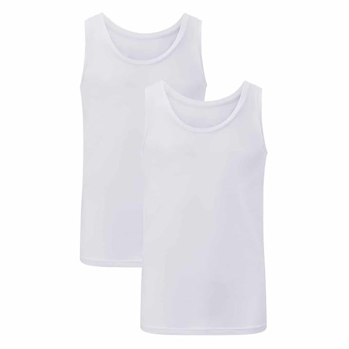 Comfortabel & Zijdezacht Bamboo Basics Singlet Stef (2-pack) - Wit - S