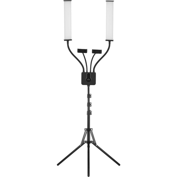 Flexibele Dubbele Armen LED Videolamp Fotografie Invullicht 3200K-5600K Dimbare met 2 stuks Flexibel UK Plug white