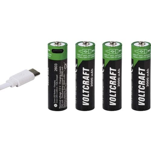 VOLTCRAFT Oplaadbare AA batterij (penlite) Li-ion 2000 mAh 1.5 V 4 stuk(s)