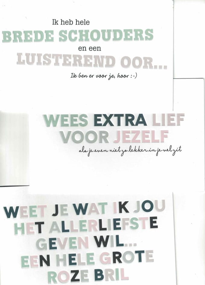 Wenskaarten - troost - hart onder de riem - medeleven - sterkte - set van 3 - Hallmark