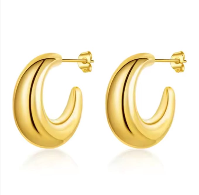 Half Moon Earrings Gold 14K