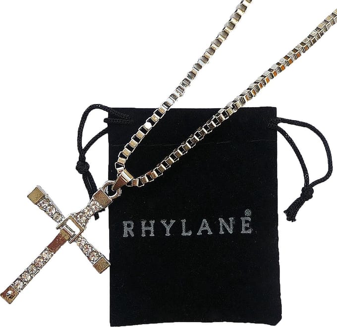Ketting met kruis hanger – 50 cm – zilverkleurig - Rhylane