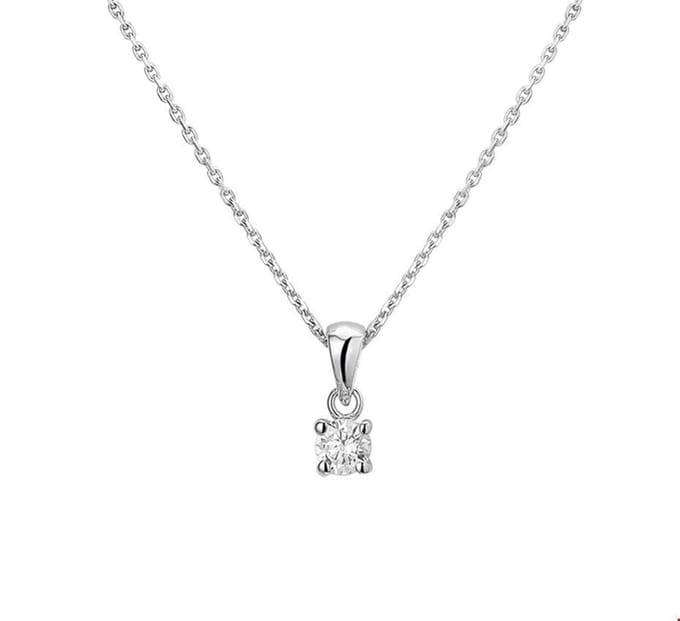 Zilver Gerhodineerde Collier hanger zirkonia 1 1323639