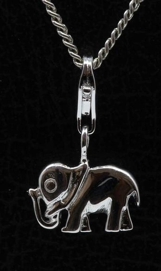 Zilveren Olifant hanger én bedel
