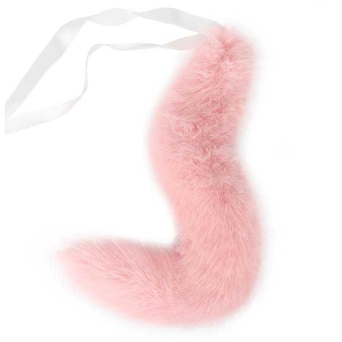 Queue de Renard Peluche Cosplay Queue de Bête Mignonne Spectacle de BD Déguisement Accessoires Queue de Loup Accessoires white