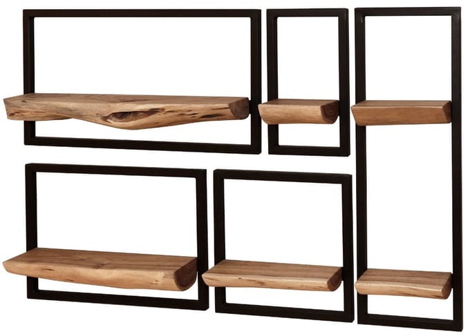 Fraaai - Woody wandschap set van 5 - acacia naturel