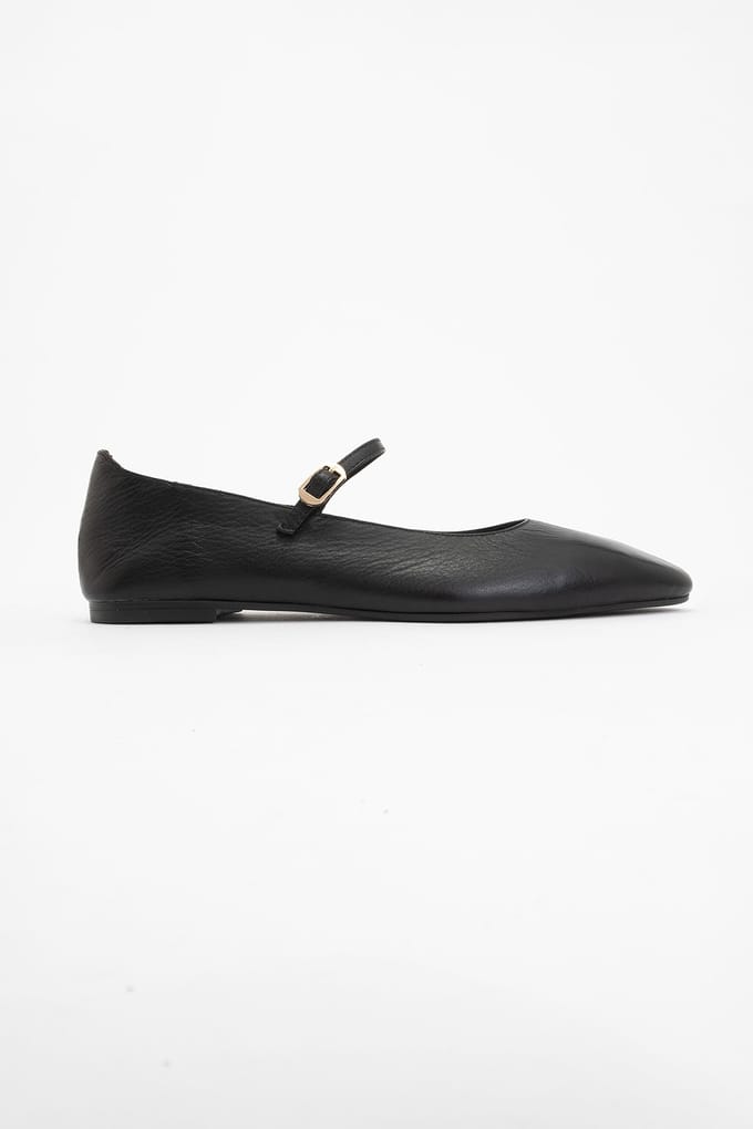 Lara Leren Mary Jane Platte Schoenen