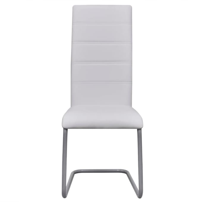 vidaXL - Eetkamerstoelen - 4 - st - kunstleer - wit