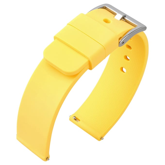 Silicone Rubberen Horlogebandje- Makkelijk Zelf te Monteren - Geel 22mm