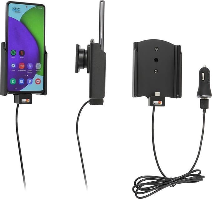 Brodit houder geschikt voor Samsung Galaxy A52 Actieve houder met 12V USB plug.
