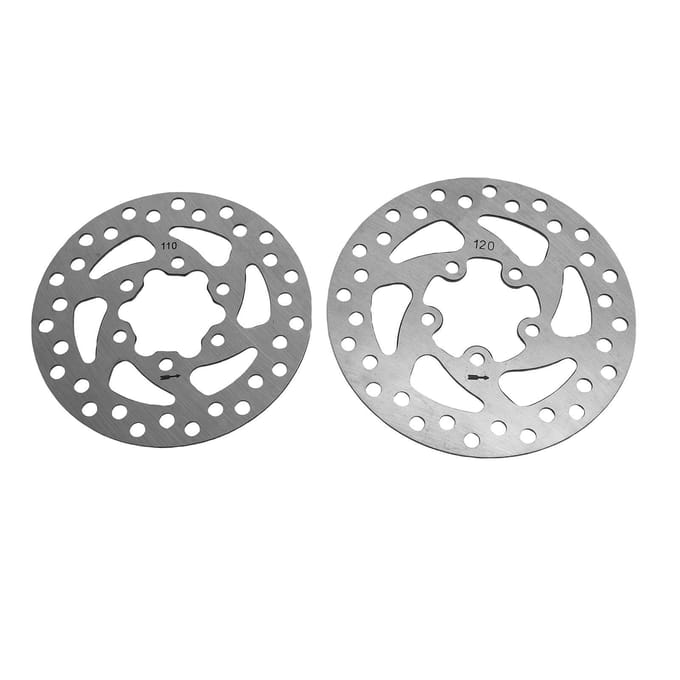 2 Stuks Remschijf 110mm en 120mm Roestvrijstalen Schijfremrotor voor Vervanging gray