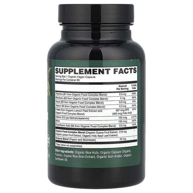 Biologisch Vegan B-Complex, Biologische Groentecapsules 60