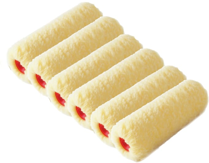 Sorex Muur vacht verfroller - 6x - polyester - eenmalig gebruik - 9,6 x 25 cm - Verfspullen - Schilderen