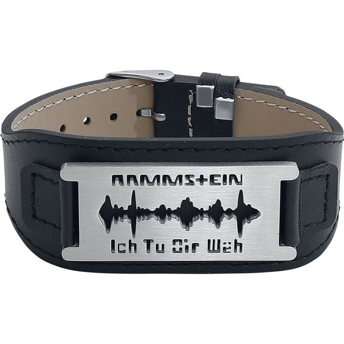 Rammstein Lederen armband - Scheermes "Ich Tu Dir Weh" - voor Mannen - zwart