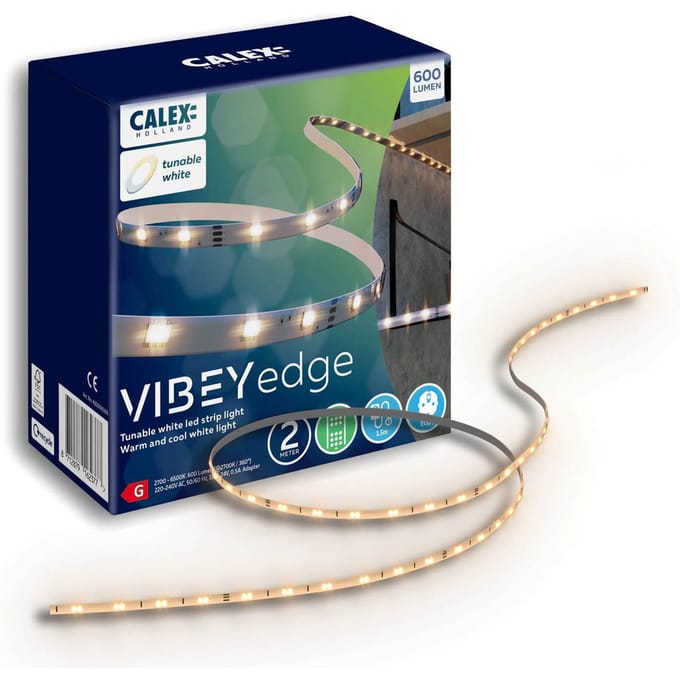 Calex Vista LED Strip 2 meter - Voor Binnen - Warm wit licht - Inclusief Afstandsbediening