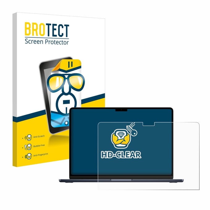 BROTECT - Screenprotector voor Apple MacBook Air 13" M3 2024 / M2 2022 - Folie Beschermfolie transparant