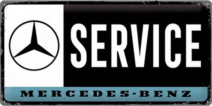 Mercedes-Benz Service Metalen Bord - 25 x 50 cm