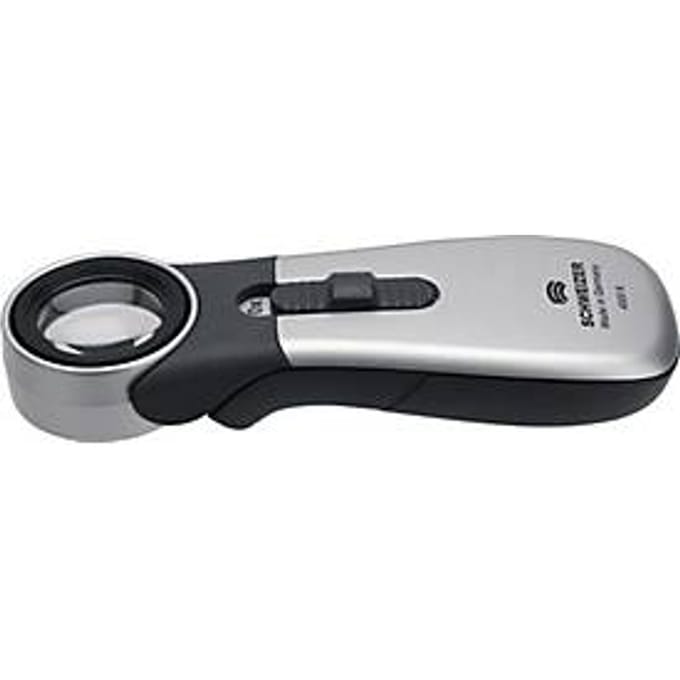 Handloep met verlichte loep Tech-Line CLASSIC vergroting 10x LED-lens d.22,8mm SCHWEIZER