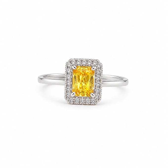 ring met gele zirkonia steentje
