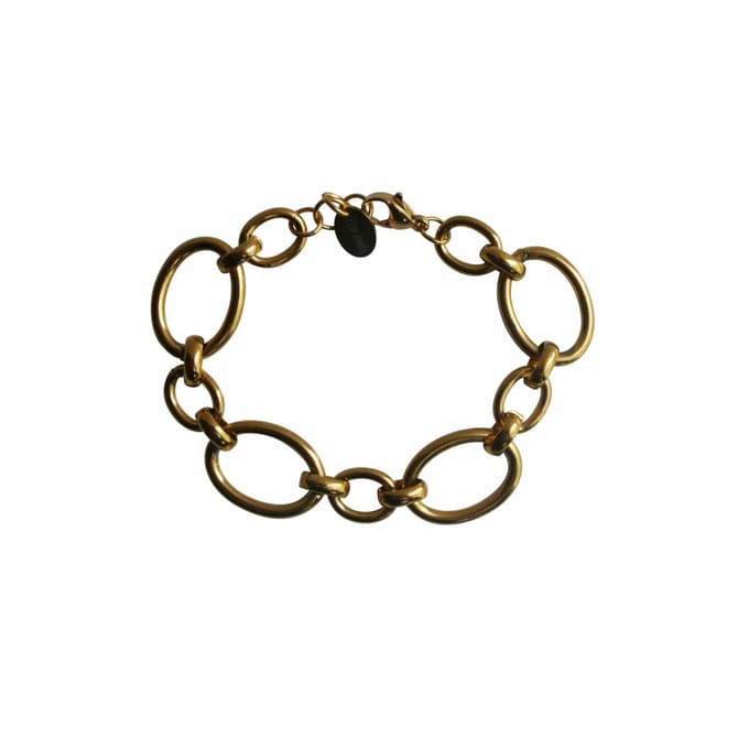 FlowJewels - statement armband - stainless steel - goud