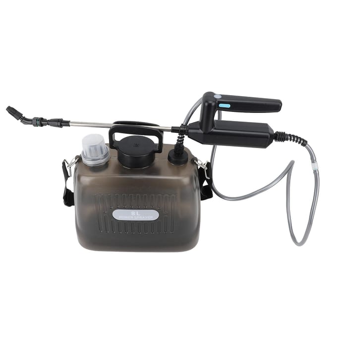 2,1 gallon batterij-aangedreven sproeier 2000 mAh batterij elektrische sproeier USB oplaadbaar potable tuin grijs