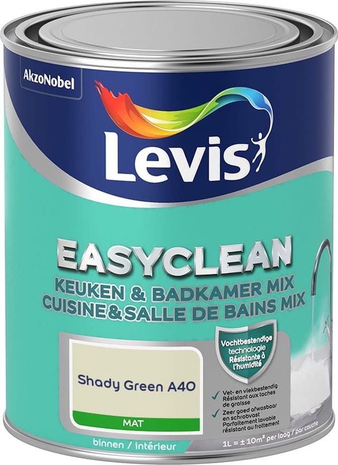 Levis - Easyclean Keuken & Badkamer Mix - Shady Green A40 - Mengverf - 1 L