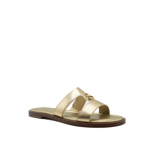 Michael Kors Dames Platte sandalen - Erin Flat Sandal - Goudkleurig - Leer - - Maat 41