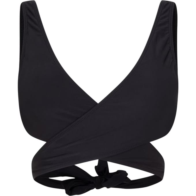 Brave Soul Bikinitop voor dames met overslag aan de voorkant (Zwart)