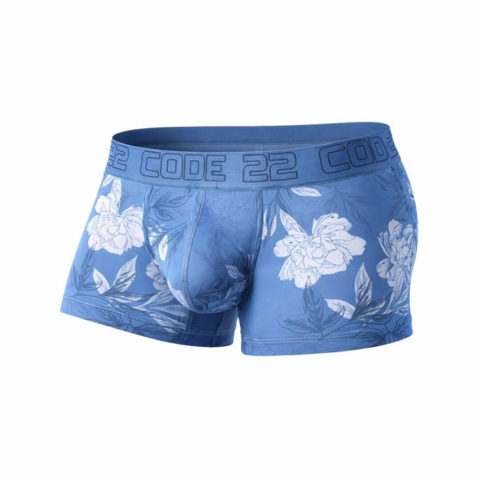 CODE 22 Bouquet Trunk Blue - MAAT L - Heren Ondergoed - Boxershort voor Man - Mannen Boxershort