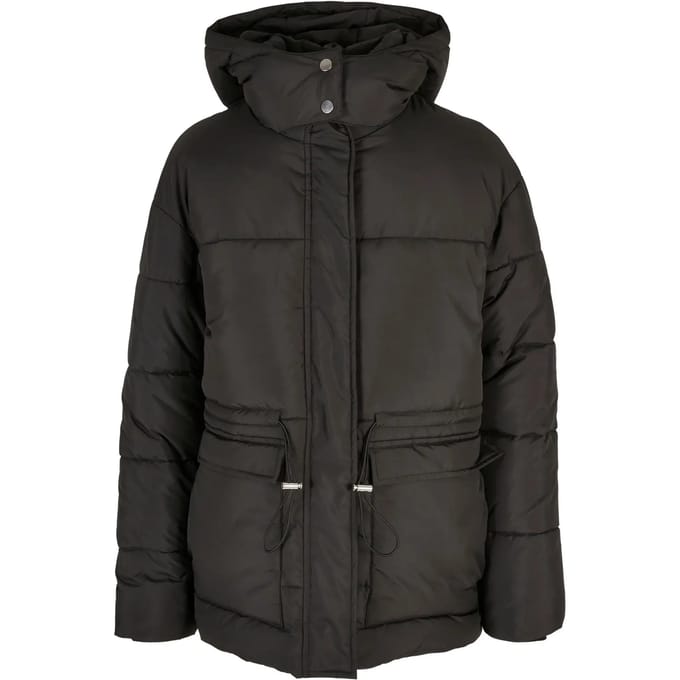Urban Classics - Waisted Gewatteerd jack - M - Zwart