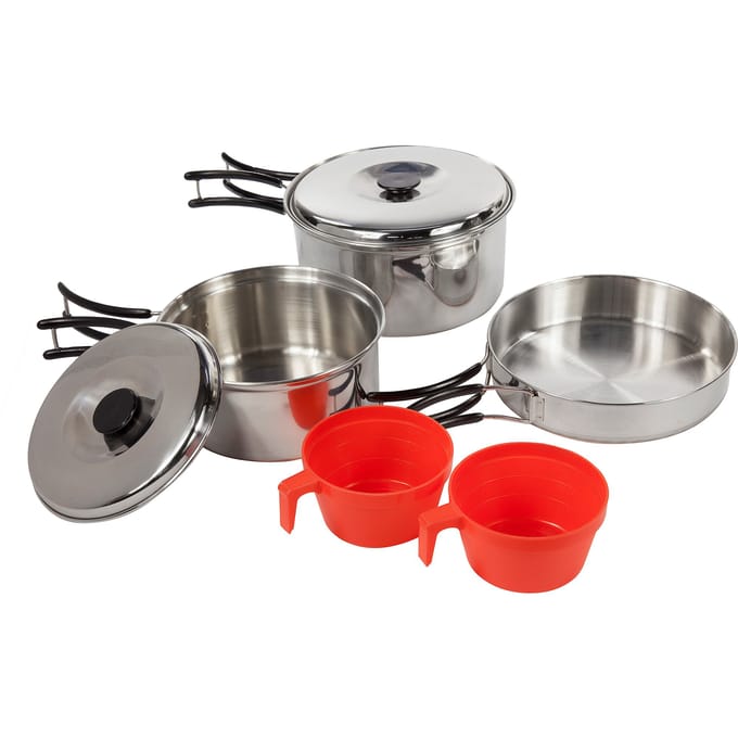 Regatta Grote buitenshuis Compacte Staal Camping Cooking Set (Zilver)