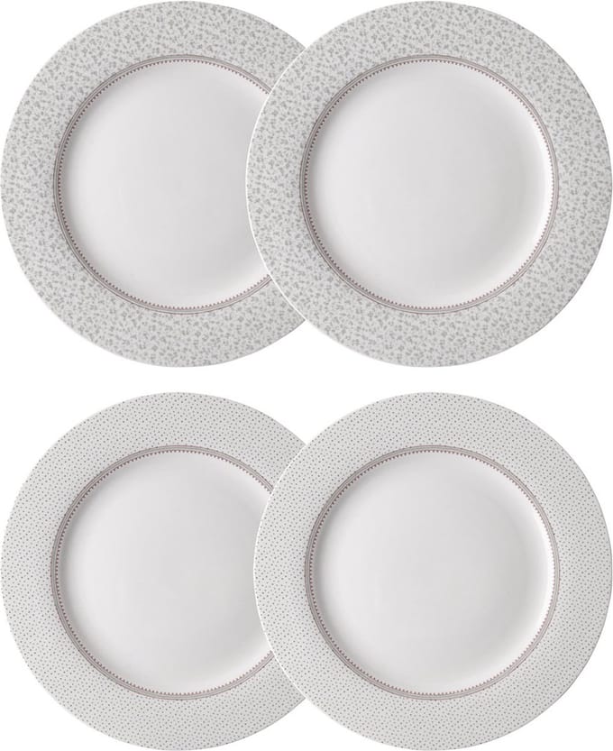 Laura Ashley Wild Clematis Collectables Bordenset 4 persoons servies - Plat - Ø26 cm