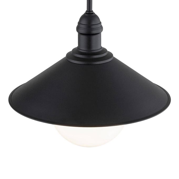 Argon Buiten hanglamp Enduro, zwart, staal, glas, IP44, E27