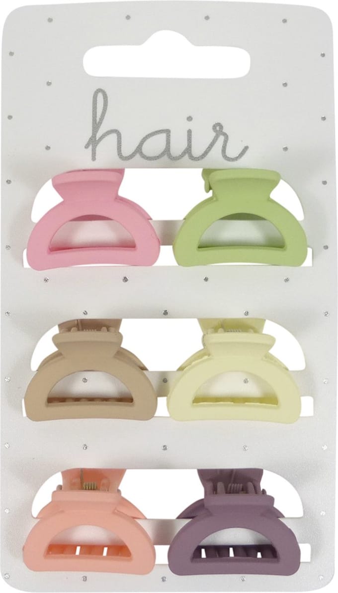 Haarklem - Kappersklem - Open Half Rond 2.5cm - Mat Finish - Pastel Tinten