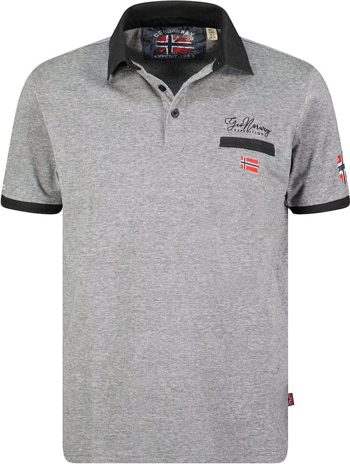 Geographical Norway Denim Polo Shirt Zwart Kola - S
