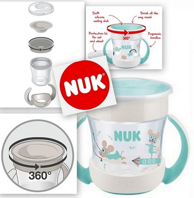 NUK Mini Magic Cup 160ml met drinkrand en deksel- MUIS 6-18 maanden